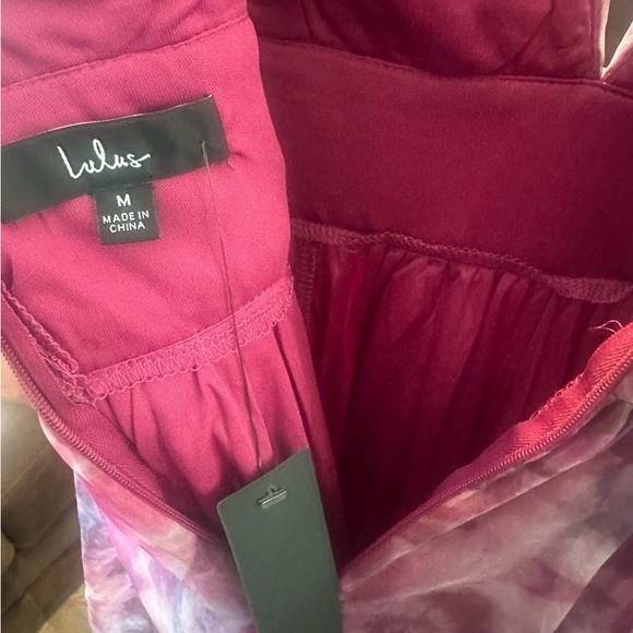 Lulus Garden Romance Magenta Floral Organza Gown Medium - Picture 7 of 8